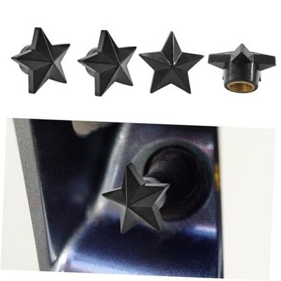 4PCS Star Tire Valve Stem Caps- Five-Pointed Star Shaped Car Wheel Tire Black