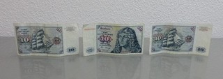 3x 10 DM Banknoten Geldscheine Zehn Deutsche Mark Gorch Fock Duerer Sammler Set