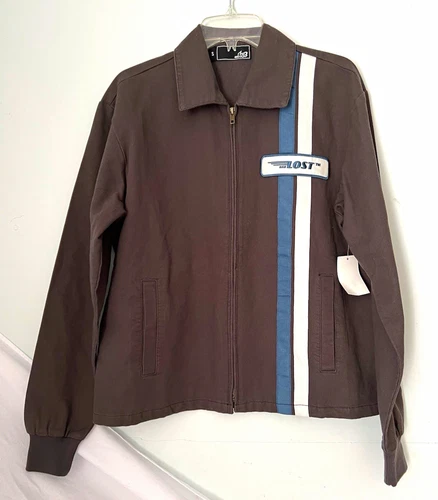 Y2K Racing Mechanic Skating Stripe Men's Jacket Cotton S Lost Enterprises - product listing photo
