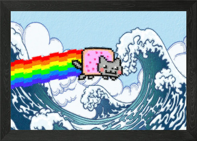 Nyan Katze Meme Gerahmtes Wandbild Poster Leinwanddruck Bild