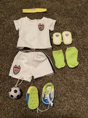 Soccer Uniform Outfit Cleats 18'' Doll AG OG Clothes Lot Of 10 Pieces Ball VGUC