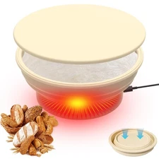 Heated Banneton Bread Proofing Basket, 9 inch Foldable Multifunctional Silico...