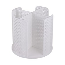 Rotatable Cup And Lid Organizer Box 4 Compartments Paper Storage Rack White