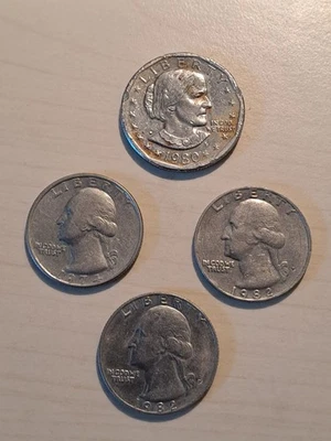 8 Münzen - Dollar/ Quarter Dollar/ One Dime/ Five Cents 1967-1995 - Bild 1 von 4
