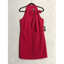 Vince Camuto Sleeveless Dress Women's Size 12 Bow Neck Magenta NEW