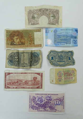 Lot of 8 Foreign Banknotes World Currency Various Countries - Picture 12 of 21