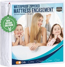 Mattress Protector Zippered Crib Size, 100 Waterproof Bed Bug and Dust Mite ...