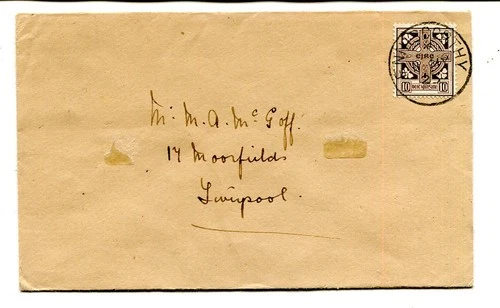Ireland 1923 (11th May) definitive 10d. on plain f.d.c. Enniscorthy to Liverpool