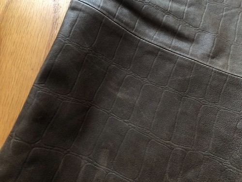 REISS OSKIA UK 6 LAMBS LEATHER MOCK CROC TROUSER BROWN WOMEN'S RRP: £650 - Picture 16 of 19