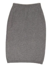 Nancy Heller Size 1 Large 1 00% Cashmere Gray Straight Pull On Skirt Knee Length