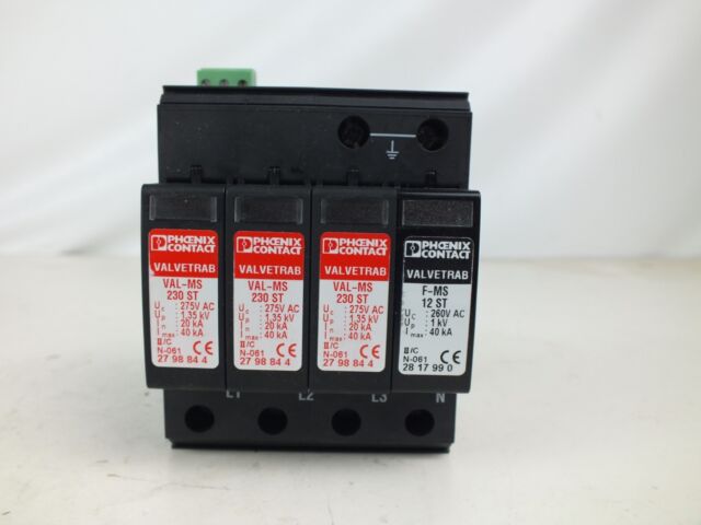 Phoenix Contact Val Ms 230 3 1 Fm Voltage Surge Arrester 230 Vac 3 Pole For Sale Online Ebay