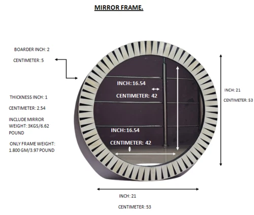 Espejo redondo con incrustaciones de hueso y resina Arvi Foto 4 de 4