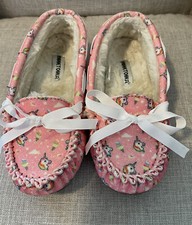 Niñas Talla 1 Minnetonka Rosa Unicornio Zapatillas Estilo Mocasín