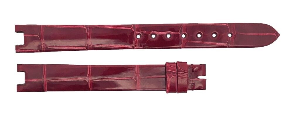 Cartier 11mm x 10mm Burgundy Alligator Leather Watch Band Cartier 11mm x 10mm Burgundy Alligator Leather Watch Band