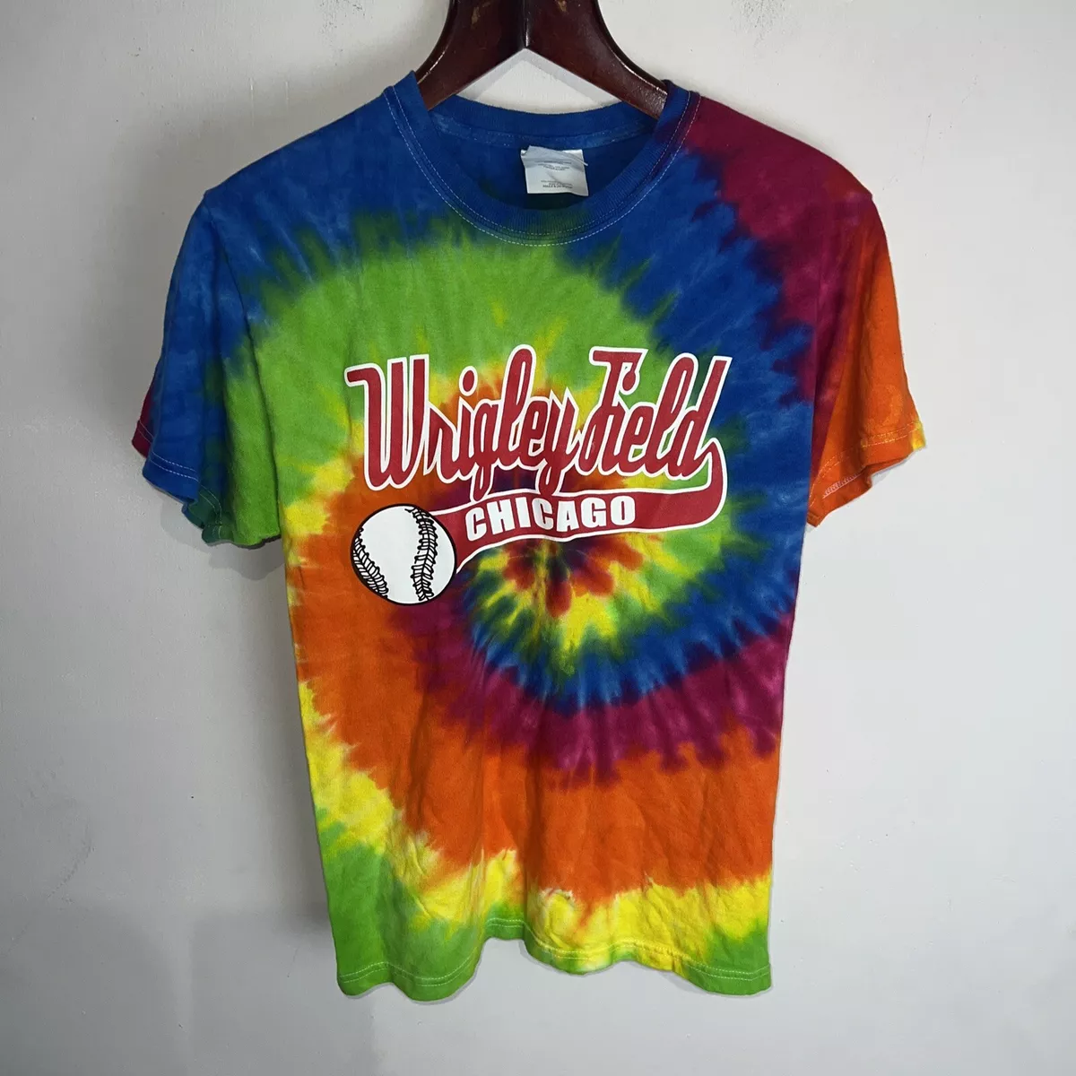 Hanes Heavyweight T Shirt Small Wrigley Field Chicago Baseball Tie