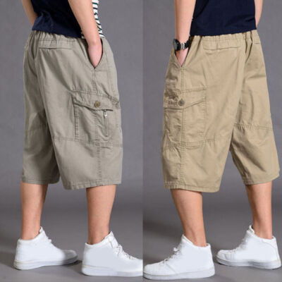 Herren Bermuda Shorts Cargo Cargohose kurz 3/4 kurze Hose knielang Dehnbund 2025