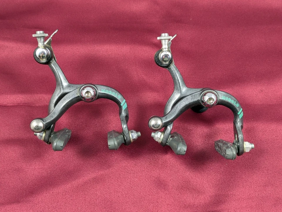 Modolo Green Stripe Brake Set F&R Anodized Gray Aztec Pads RARE B39 - Image 2 of 4