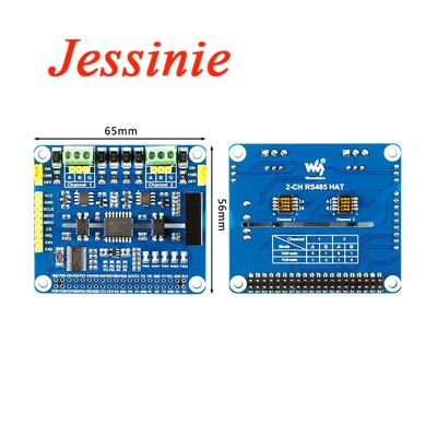 1pcs 2-CH RS485 HAT Isolated Expansion Board SC16IS752 for Raspberry Pi 4
