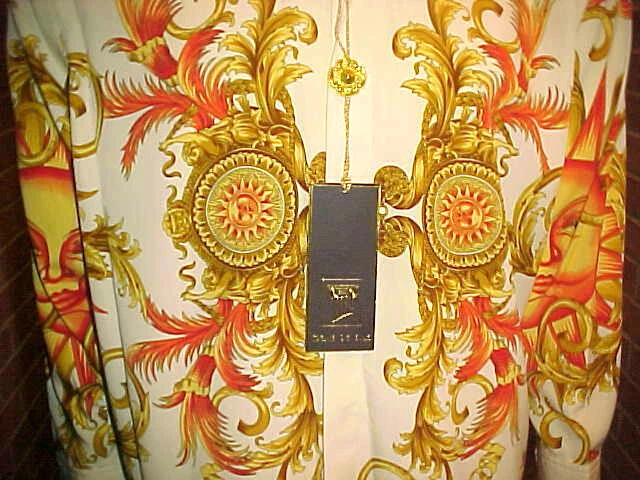 NWOT MENS SILK SHIRT HANDMADE THEME SUNRISE SIZE MEDIUM BEAUTIFUL - Image 4 of 4