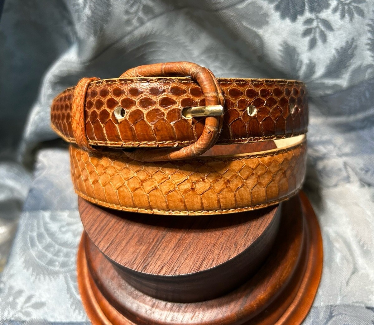 Genuine Snakeskin Belt 26-29 1/2 Tan Brown Honors | eBay