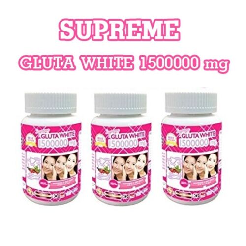 White Gluta Supreme 1500000 Mg V Shape Face Whitening Anti Aging 3x30 Softgels - Picture 3 of 5