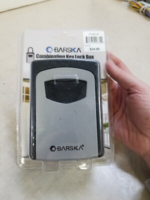 Barska Security Key Safe Combination Lock Box with Door Hanger & Wall ...