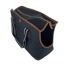Vibrant Life Pet Tote Bag Carrier for Small Dogs, Black, and Brown (19" x 9" x 1