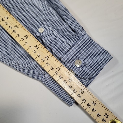 Dockers Slates Mens Shirt Button Up Large Long Sleeve Check Blue - Picture 14 of 14