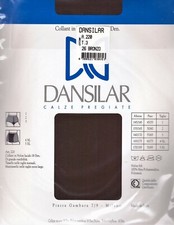 LOTTO 2 PAIA COLLANT DONNA VINTAGE CALZE DANSILAR IN NYLON LUCIDO 18 DENARI RTH