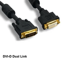KNTK 6ft DVI-D 24+1 Extension Cord Digital Dual Link 9.9G TV PC Porjector Cable