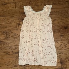Vintage Komar Nightgown Robe M Flower Lightweight Pink USA Roses Rare Southern