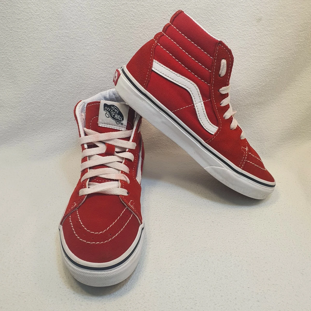 Kids red high top vans cheap
