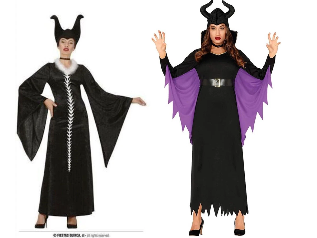 CARNEVALE HALLOWEEN VESTITO STREGA MALEFICA MALEFICENT WITCH DONNA