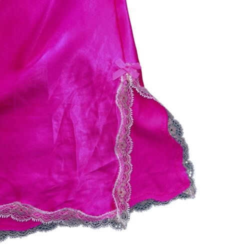 Camisón Victoria's Secret Talla Mediana Rosa Brillante Satinado Encaje - Imagen 6 de 8