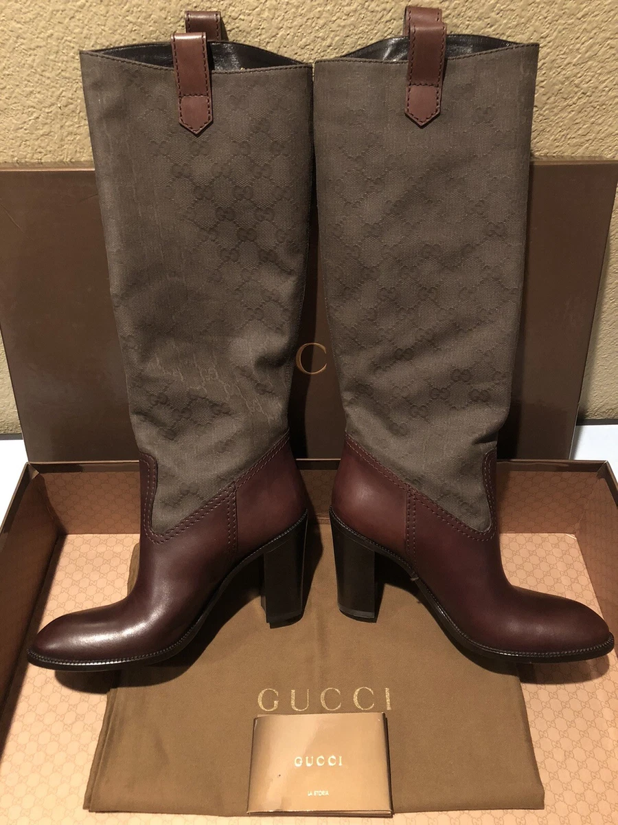 Gucci, Shoes, Gucci Gg Monogram Tall Boots Super Rare