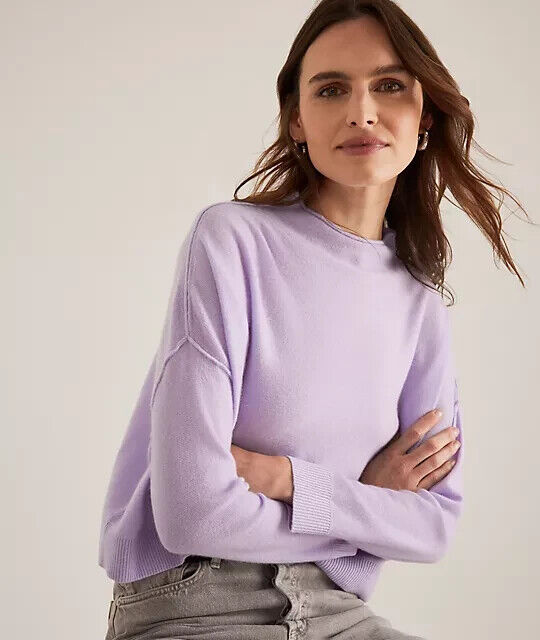 Alani Cashmere Mock Neck Sweater Anthropologie Pilcro Lavender Purple Sz XS  NEW