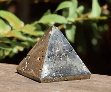 Pyrite Pyramid Crystal Piece Polished & Raw 72 Grams From Peru 32mm Tall Mineral