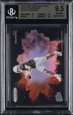 2023 PANINI PRIZM DRAFT PICKS BLACK COLOR BLAST ARCH MANNING BGS