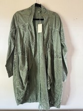 Soft Surroundings Moonlight Women  s S Open Front Eyelet Lace Cardigan Poncho