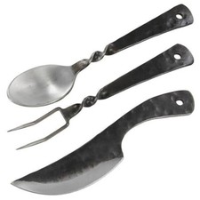 Medieval Cutlery Set Iron Spoon  Fork Knife Feast ware Feasting