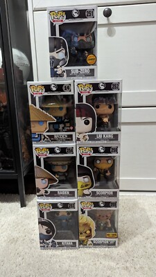 Mortal Kombat funko Pop Set Liu kang Sub Zero Chase Scorpion Kitana Raiden