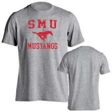 Southern Methodist Mustangs SMU Distressed Retro Logo Short Sleeve T-Shirt