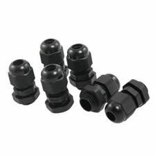 5PCS PG7 Black Plastic Waterproof Connector Gland 3-6.5mm Dia Cable