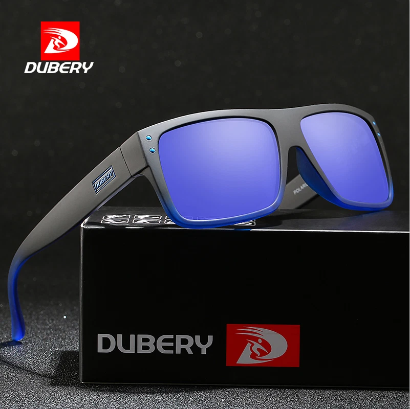 DUBERY Men Polarized Sport Sunglasses Square Outdoor Driving Fishing Glasses