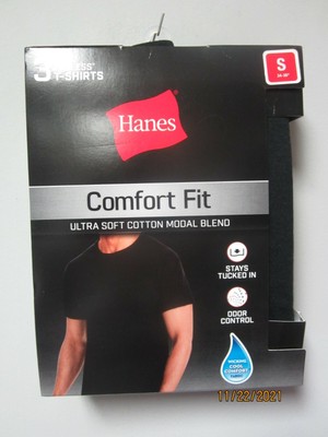 Hanes Men S 3 Pair Black Gray less Short Sleeve T Shirts Size S 34 36 Ebay