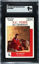 1987-88 N.C. STATE IBM Police Jim Valvano SGC 9 MINT Pop 1 Wolfpack Rc 1st Card