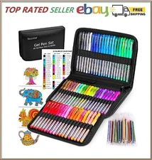 Gel Pens for Adult Coloring Books 120 Pack Artist Colored Gel Marker Pens Set