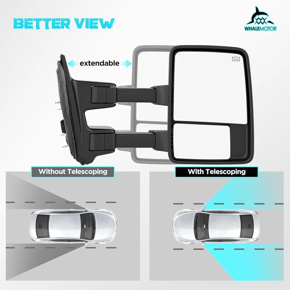 Fits 2003-2007 Ford F250 F350 F450 SuperDuty Power Heated Tow Mirrors+LED Signal - Image 4 of 4