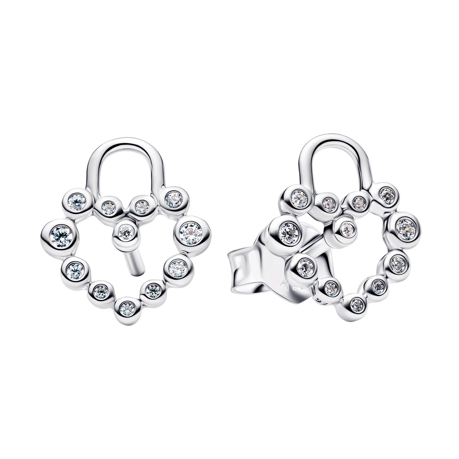 PANDORA Schmuck Damen-Ohrringe Funkelndes Herzschloss Ohrstecker Silber 294419C0 11190₽