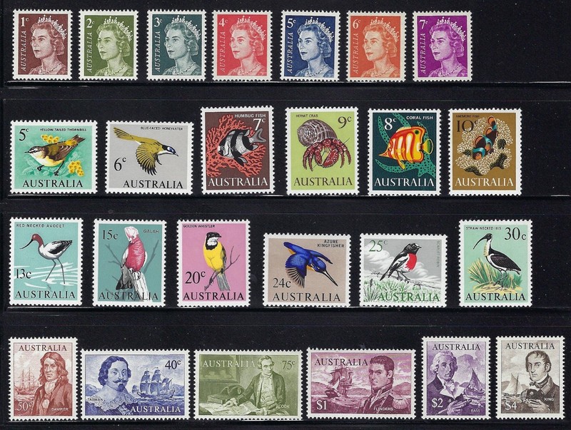 Australia, 1966-1971, Scott # 394-417, Mint, Never Hinged